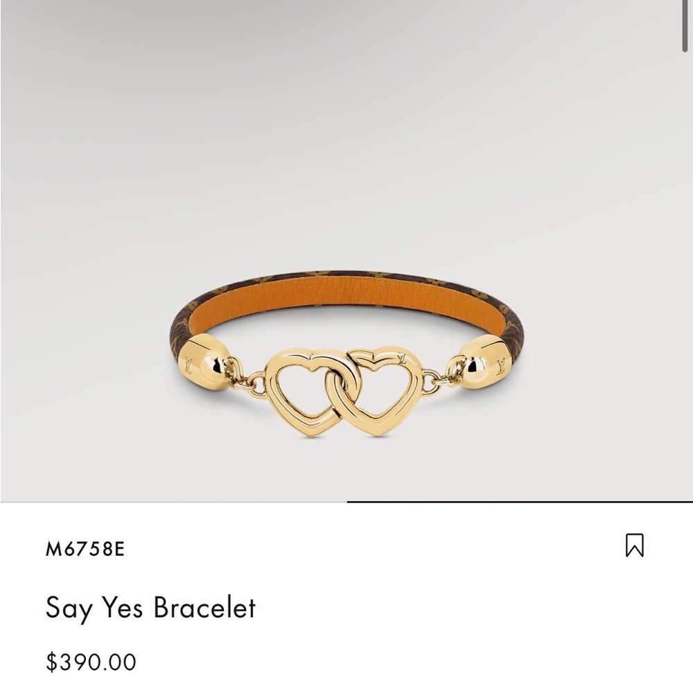Louis Vuitton Say Yes leather heart logo bracelet